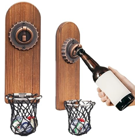 Lankai Abridor Cerveza Pared Con Imanes Nevera, Abridor Magnético De Madera Retro, Abrebotellas De Pared, Regalo Para Hombres y Amantes De La Cerveza, Accesorios De Bar Para El Hogar