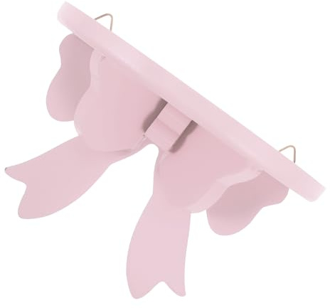 ROMISBABA Mensola Galleggiante Rustica a Forma di Fiocco Rosa in Legno, Supporto da Parete senza Fori, Salvaspazio per Decorazione Cameretta Ragazzo Ragazza e Stanza da Letto