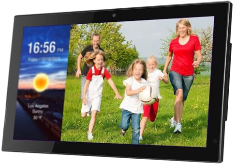 Stor digital fotoram 32-tums, 1080p FHD IPS digital reklamdisplay, väggmonterad med rörelsesensor och automatisk rotation, stöder musikfotoalbum 24in