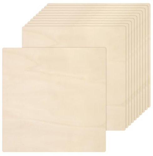 SOUJAP 10 fogli di compensato, 3 mm, 300 x 300 mm, quadrati per artigianato e modellismo