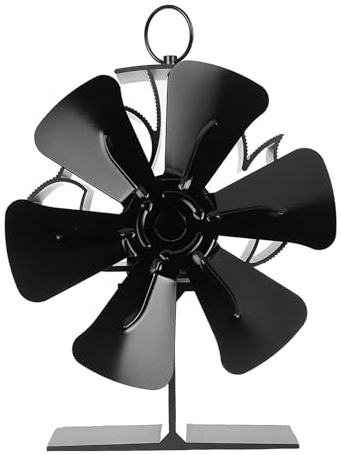 Ventilateur De Poêle À Chaleur 6 Pales, Mini Cheminée, Brûleur, Bois, Écologique, Silencieux Efficacité Thermique(6 Leaf No Thermometer)
