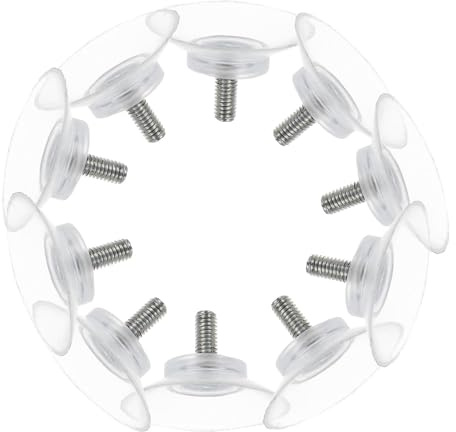 JECOMPRIS Lot de 10 Ventouses Transparentes Filetées en Pvc pour Table en Verre, Fixation Solide Vis, Accessoires Meubles Polyvalents, Ventouses Robustes pour Surface Lisse, Utilisation