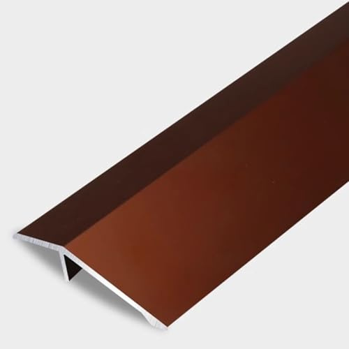 Perfil de transición de aluminio para suelos de madera y azulejos, perfiles de reducción de umbral de puerta para suelos de vinilo y laminados, cubierta de borde de alfombra mate (rojo)