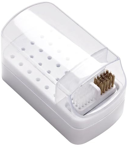OSALADI Nagelbohrer Aufbewahrungsbox Fächer Transparent Nagelfräser Halterung Praktisch Leicht für Nagelstudio Heimgebrauch Nageldesign Organizer Robust Tragbar