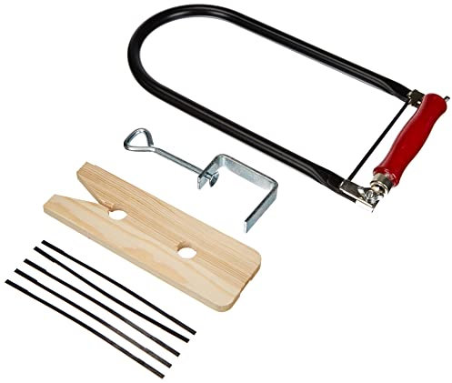 Rayher Hobby Rayher Laubsäge-Starter-Set aus Stahlrohr, inkl. Laubsägebrettchen mit Einspannhalterung und Metallzwinge, ideal für Spanplatten und Sperrholzplatten, ein Muss in jedem Werkzeugkoffer