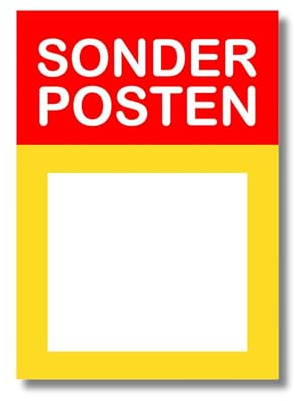 Pokornys – 10x DIN A4 Werbeplakat “SONDER POSTEN” als Kundenstopper I Werbeschild/Aufsteller für Aktionsartikel & reduzierte Ware I Rabatt Plakat in Rot/Gelb/Weiß mit Textfeld