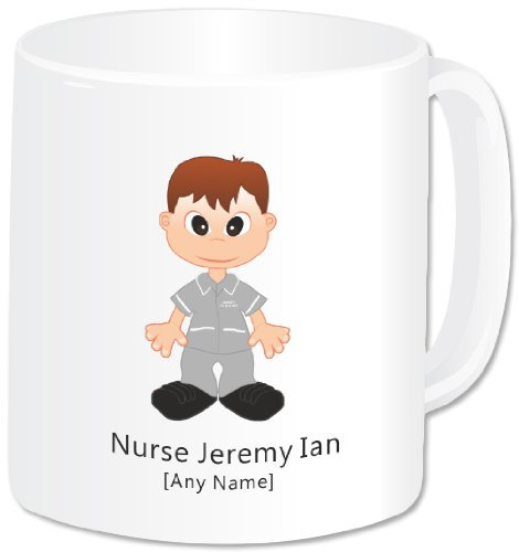 Personalised Nurse Male Jumbo Giant 20oz Mug (Grey Top/Trousers, White Trim) - (A GoPersonalised Design)