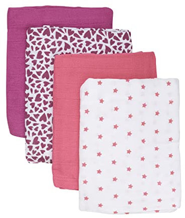 Care Baby Spucktücher aus 100% Baumwolle (4er Pack)