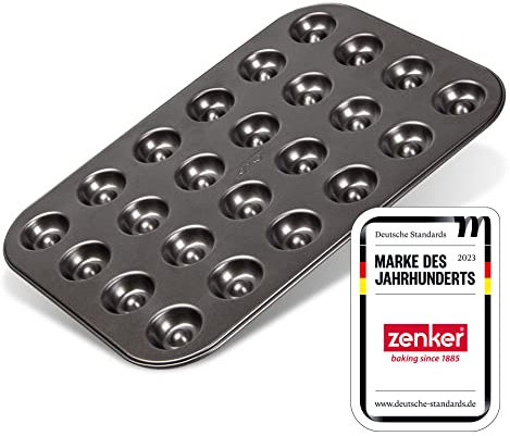 Zenker Stampo per Biscotti da farcire a 24 Impronte, Black Metallic, Modello Creative, Rivestimento Antiaderente (Colore: Nero), quantità: 1 Pezzo