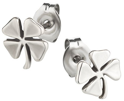 Ohrstecker Ohrringe Kleeblatt Silber 925 Sterling als Ohrschmuck mit kleiner Schmuckbox - 7K - Schmuck Geschenke für Damen, Mädchen, Jungen, Kinder und Herren