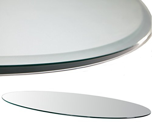 Euro Tische Piano in Vetro 60cm per Caminetto e Tavolo a Taglio Sfaccettato, Piastra di Protezione con Vetro di Sicurezza ESG da 6 mm, Base per Caminetto (Trasparente)