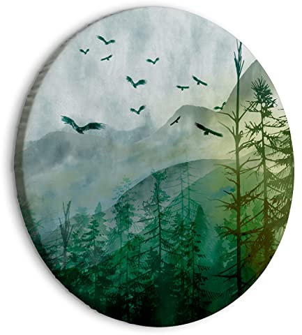 murando - Leinwandbild Vögel Natur gemalt, 80x80 cm, 1-teilig, Schlafzimmer | Hochwertige Leinwand, sofort aufhängbar, ideal fürs Wohn- oder Schlafzimmer, wasserfest und lichtecht, langlebig, stilvoll
