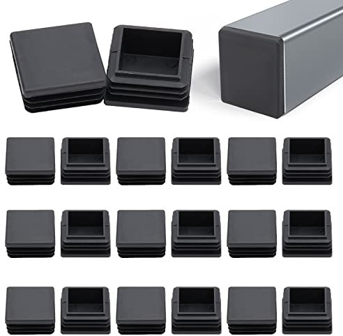 GORGECRAFT 10 tapón de Plástico Cuadrado de 38x38.(079) in, Tapas de Extremo de Plástico, Tapones de Tubo de Inserción Negros, Tapa de Extremo de Poste de Tubo para Cubierta de Tubo de Acero, Mesas