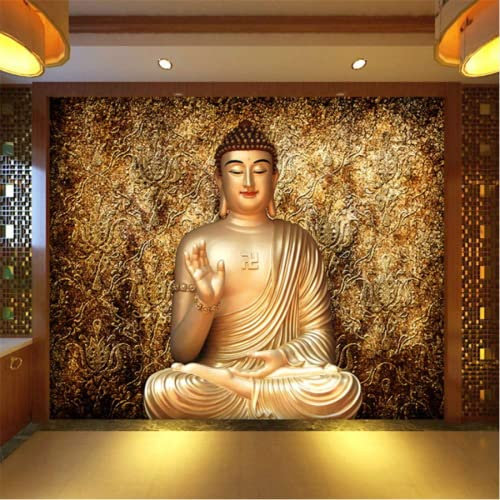 Papel Pintado 3D Budismo Estatua De Buda Fotomurales 3D Tv Fondo Pared Dormitorio Murales Papel Tapiz Moderno