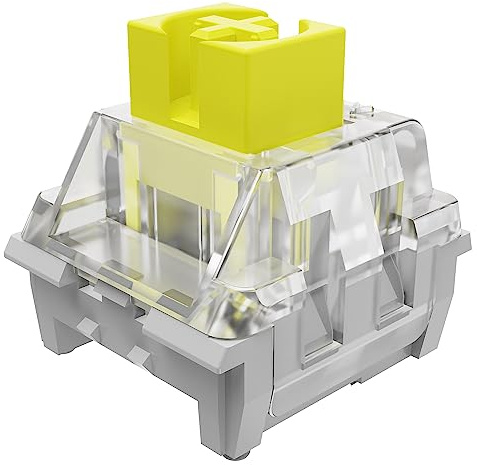 MAGIC-REFINER AS101 Pre-lubed Panda Switches, Taktile Switches für Mechanische Tastatur, 3 Pin 42gf, Switch Tester, Transparente MX Tastenschalter für DIY Gaming Tastatur(45 Stück, Zitronengelb)
