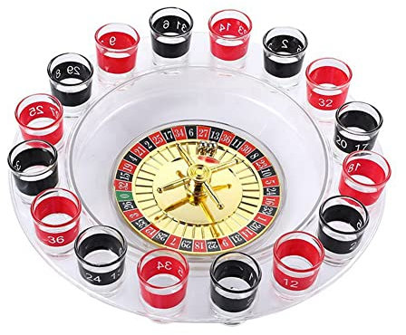 Qutsvosh 1 Set mit 16 Tassen Lucky Wheel Entertainment Drehteller Trinkgeschirr Spiel Drehteller Bar Supplies Trinkspiele für Erwachsene Casino Spiele