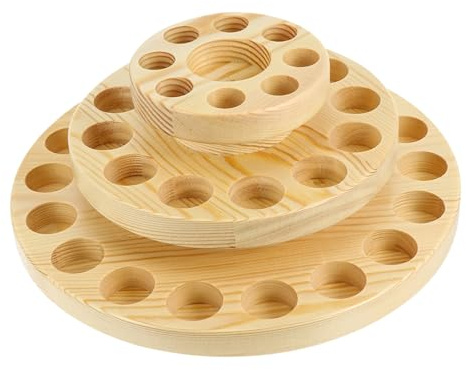 minkissy Scaffale in Legno a 3 Livelli Organizer per Olio da Regalo per Esposizione Oli Essenziali Protezione Massima 39 Scomparti e Design Girevole e Conservazione in Casa