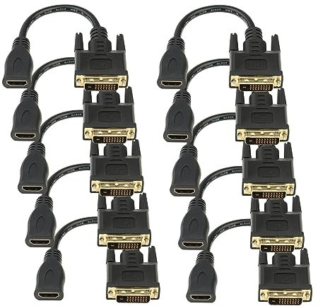 Anbear Adattatore bidirezionale da HDMI femmina a DVI-D (24+1) maschio, 1080P DVI a HDMI Conveter (10, nero)