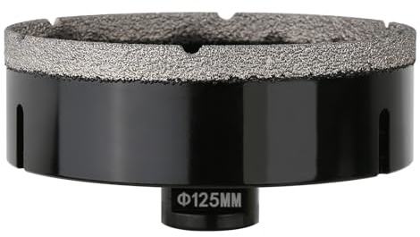 Vearter 125mm Trocken Diamant Kernbohrer, M14 Gewindeanschluss Vakuumgelötete Lochsäge für Mauerwerk, Diamantbohrkrone für Fliesen, Marmor, Granit, Porzellan, Beton und Quarzstein
