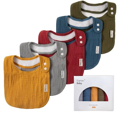 Muslin Baby Bibs for Drooling and Teething,Bibs for Boys Girls