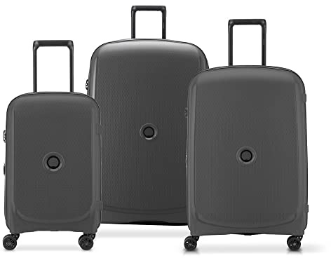 DELSEY PARIS - BELMONT PLUS MR (Materiale Riciclato) - Set di 3 valigie rigide 55 cm/ 70,5 cm/ 82,5 cm - Nero