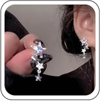 Wendalern Boucles d'Oreilles Étoile en Strass Cristal à Cinq Branches Grappe d'Étoiles Bijoux pour Femmes et Filles