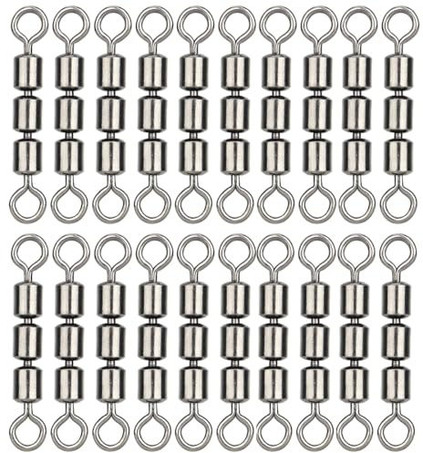 ZOKJSW 20pcs Fishing Dreifachwirbel Angeln Wirbel Angeln Forellen Angeln Angel Zubehör Set Wirbelsortiment Angelwirbel