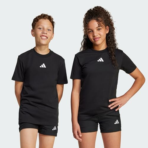 adidas Unisex Kinder Essentials Shirt, Black/White, 13-14 Years