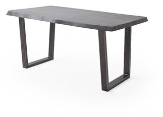 möbelando Baumkantentisch >Calabria< in Akazie grau/antik - 200x79,5x100 (BxHxT)
