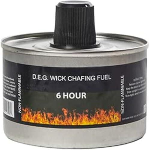 We Can Source It Ltd - Set of 24 Chafing Fuel Cans - 6 Hour Burn, Non-Flammable Liquid Wick Fuel - Safe, Re-Lightable, Cool-Touch Cans for Bain Maries, Chafing Dishes, Buffets & Catering Events