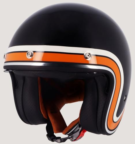 Helstons Freedom Jet hjälm, schwarz/orange, S (55/56)