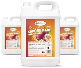 Sapone Liquido Mani 5 Litri Professionale PH Neutro alla Maracuja Tanica Per Ricarica Hotel Alberghi B&B