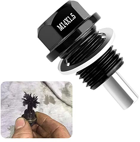 M14x1.5 Magnético Tornillo Carter Aceite con Arandela Carter Aceite,Kit de Tapón de Drenaje de Aceite Compatible con Honda Accord City Acura Mitsubishi (Negro)
