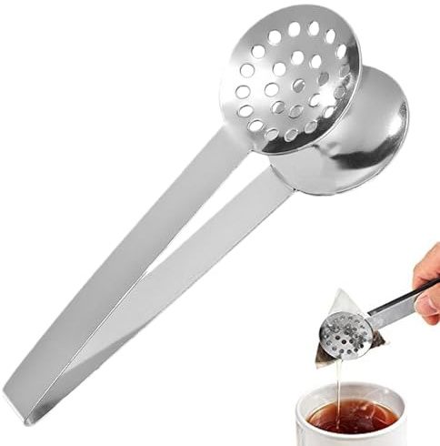 Squeezer Tongs - Tea Bag Tongs | Tea Bag Squeezer | Stainless Steel Tea Tongs Tea Bag | Tong Strainer Holder | Tea Bag Spoon | Sugar Clip | Tea Squeezer for Tea Bags | Gripping Ice Sugar Cubes Clip