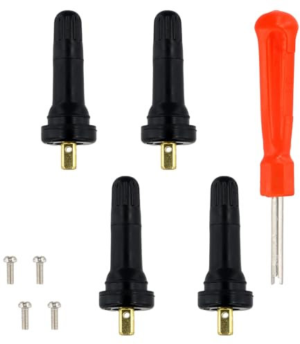 Capteur de Pression, 4Pcs Capteur de Pression Valve, Tige de Valve de Pneu, Système de Contrôle de La Pression des Pneus TPMS, Tige de Valve en Caoutchouc Anti-Explosion pour Voiture