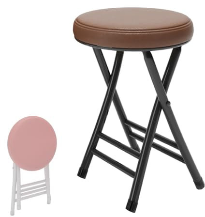 Sgabello da bar pieghevole imbottito con poggiapiedi, 50 cm, sgabello da cucina per bar ed eventi, sgabello pieghevole salvaspazio robusto e stabile (blu)