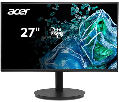 acer Vero 27” FHD 1920 x 1080 ZeroFrame Design IPS Home Office Monitor Adaptive-Sync Up to 120Hz Refresh 1ms (VRB) 1 x Display Port 1.2, 1 x HDMI 1.4 & 1 x VGA CB272 Gbmiprx