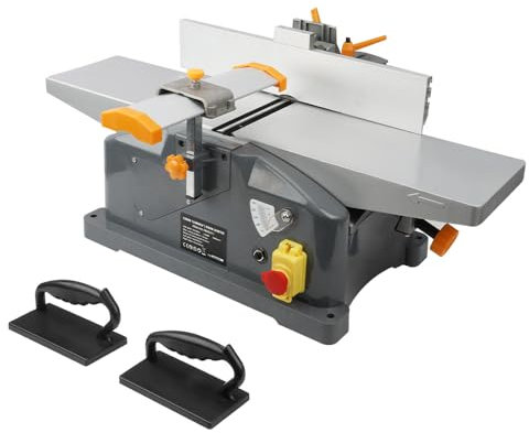 Hoteche Holzwerkzeuge Hobelmaschine Dickenhobelmaschine 1280W Kupfermotor 9000rpm maximale Schnittbreite 156mm Schnittstärke 0-3mm inklusive notwendigem Zubehör 156x340mm 156x330mm Arbeitsplatte