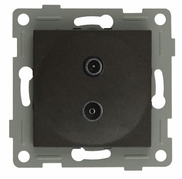 Ricevitore da incasso TV/FM/SAT con uscita finale per impianti elettrici, ideale per ricevere segnali televisivi e radio.