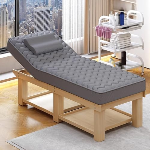 Professionelle Massageliege mit Abnehmbarer Kopfstütze, Verstellbare Kosmetikliege mit Stauraum for Kosmetikstudios und Friseursalons