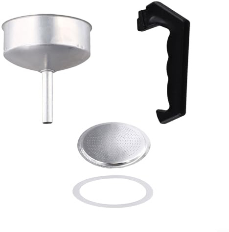 Ensemble de pièces de rechange pour cafetière expresso de 1 à 12 tasses avec joint de poignée, filtre et entonnoir pour cafetière expresso 1 à 12 tasses, accessoires de brassage maison (12 tasses)