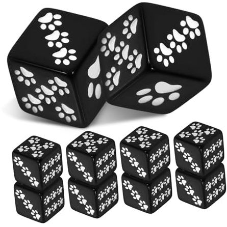 HONITANO 10stücke Harzwürfel Pfotenmusterwürfel Würfel Für Partyspiel Farbige Würfelset Tragbare Würfel Für Brettspiel Würfelmasse Brettspielwürfel