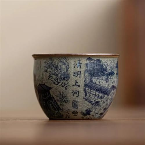 Set Da Tè Per Adulti Portable Personal Single Cup Custom Tea Accessori 110ml Antico Master In Ceramica Tazza Da Tè In Porcellana Bianca E Blu Jingdezhen Set Da Tè Portatili(A)