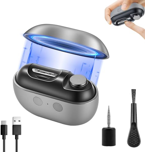 HASAIKA® Tagliaunghie elettrico, tagliaunghie e lime automatico con luce a LED, 2 in 1 Tagliaunghie automatico, basso rumore, ricarica USB, adatto a bambini e adulti (Grigio)