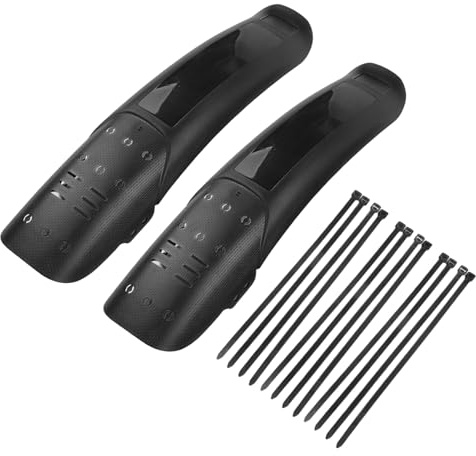 RichVibe Set di parafanghi anteriori e posteriori per bicicletta, in plastica PP, con cinghie in nylon, per forcella AM/DH/FR, 68-75 mm, nero