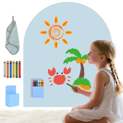 HIUYRFS Magnettafel Kinder Selbstklebend, Wandtafel in Bogenform für die Wand – Ideal als Wanddekoration für Zuhause, Kinderzimmer, Spielzimmer und Schule(Blau)