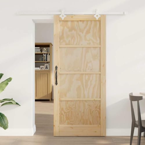 Innentüren Duschschiebetür,Schiebetür Natur und Weiß 86 x 198,5 cm,Klapptür für Badezimmer,Büros,Wohnzimmer,Küche