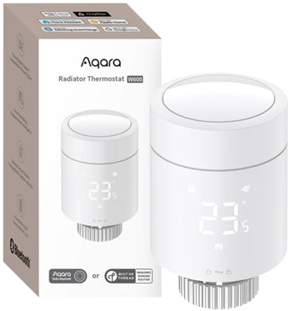 Aqara Smart Radiator Thermostat W600, Heating Control with Smart Schedule, Energy Saving, Matter, Thread/Zigbee, Compatible with Apple Home, Home Assistant, Alexa, Google Home