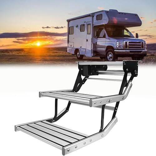 Marchepied Électrique Escamotable Pour Véhicules De Loisirs - Fonctionne Sur 12V, Puissance 80W. Se Plie/déplie Automatiquement, Supporte 200KG. Idéal Pour L'accès Aux Camping-cars(Double layer)