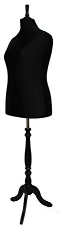 The Shopfitting Shop Deluxe Taille 18 Femelle Mannequin de Couture Buste Couture Noir Jersey Support trépied en Bois Noir